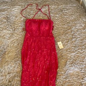 Hot pink Rowena Sequin Mermaid Dress size small